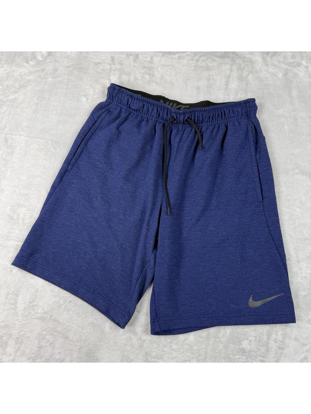 Nike Dri Fit Training Shorts Blue Athletic Gym Activewear Mens M Swoosh Sporty